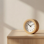 Silent Wooden Alarm Clock – Minimalist Analog Design
