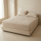 Quilted Velvet Fitted Bed Sheet - Ultra-Soft Comfort & Deep Pockets
