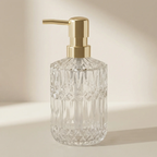 Soap Dispenser Clear Glass Refillable Manual Pump Compact