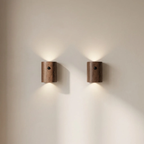 Motion Sensor Wall Light LED Warm White 3000K Battery Powered Wood Housing