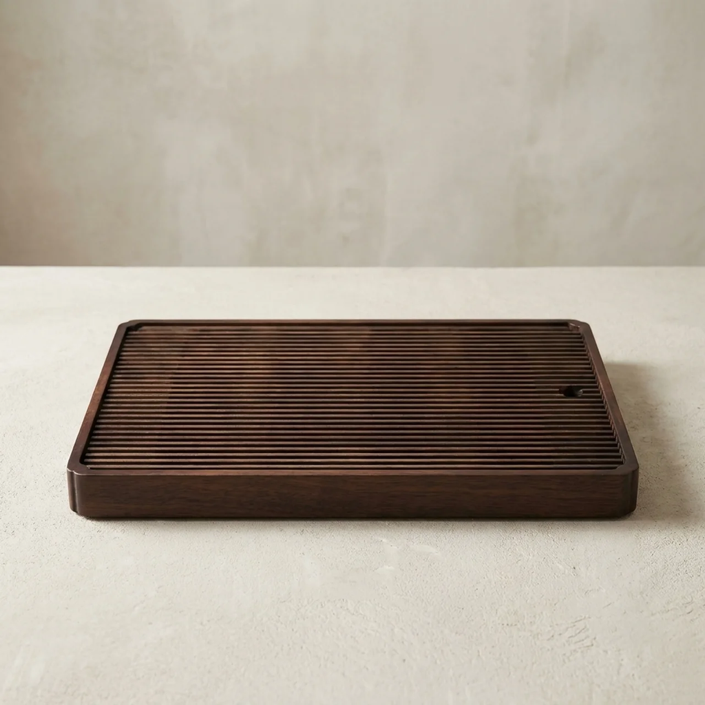 Bamboo Tea Tray Traditional Japanese Style Bamboo with Drain System