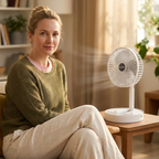 Portable Foldable USB Fan 4 Speed Quiet Motor Rechargeable
