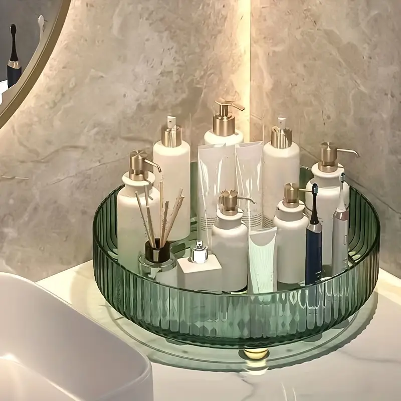 Makeup Organizer 360 Degree Rotating Clear Plastic Multi Tier Storage