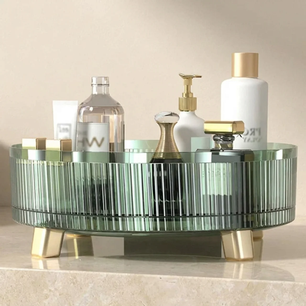 Makeup Organizer 360 Degree Rotating Clear Plastic Multi Tier Storage