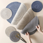 Polyester Table Placemats Set Washable Reusable Dining Mats Multi Purpose