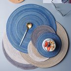 Polyester Table Placemats Set Washable Reusable Dining Mats Multi Purpose