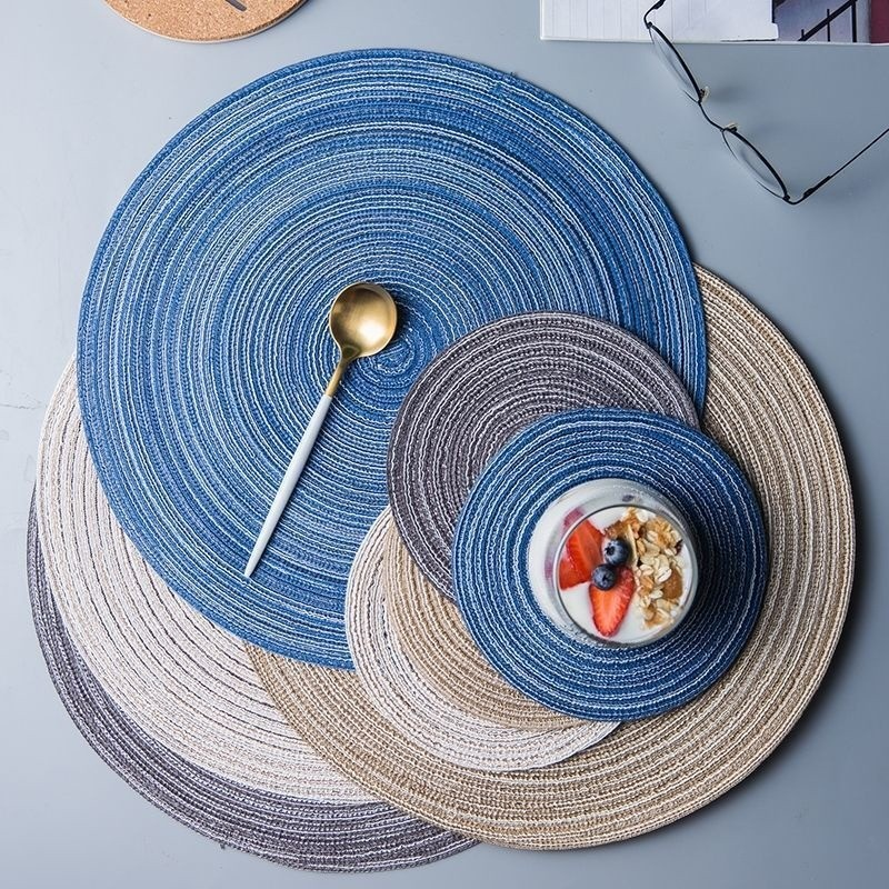 Polyester Table Placemats Set Washable Reusable Dining Mats Multi Purpose
