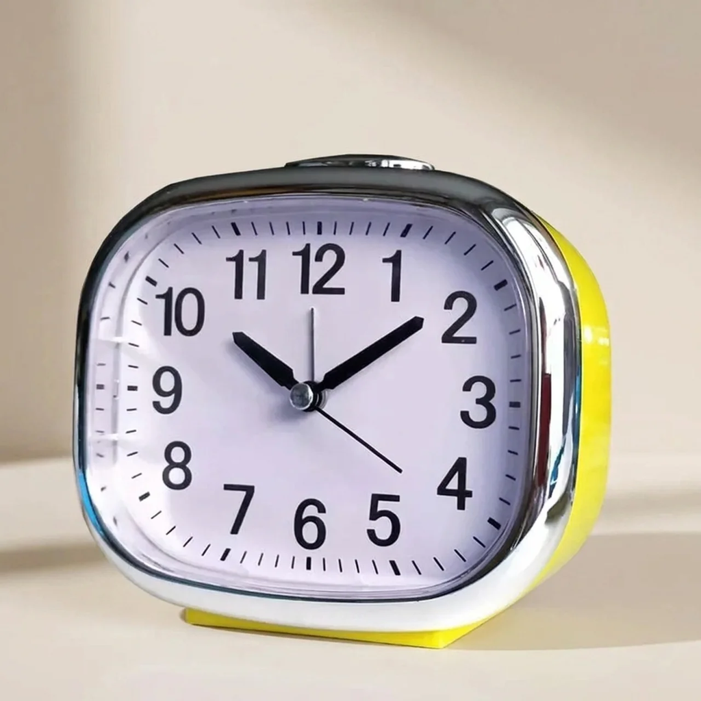 Alarm Clock Silent Sweep Snooze Function Night Light Plastic Build