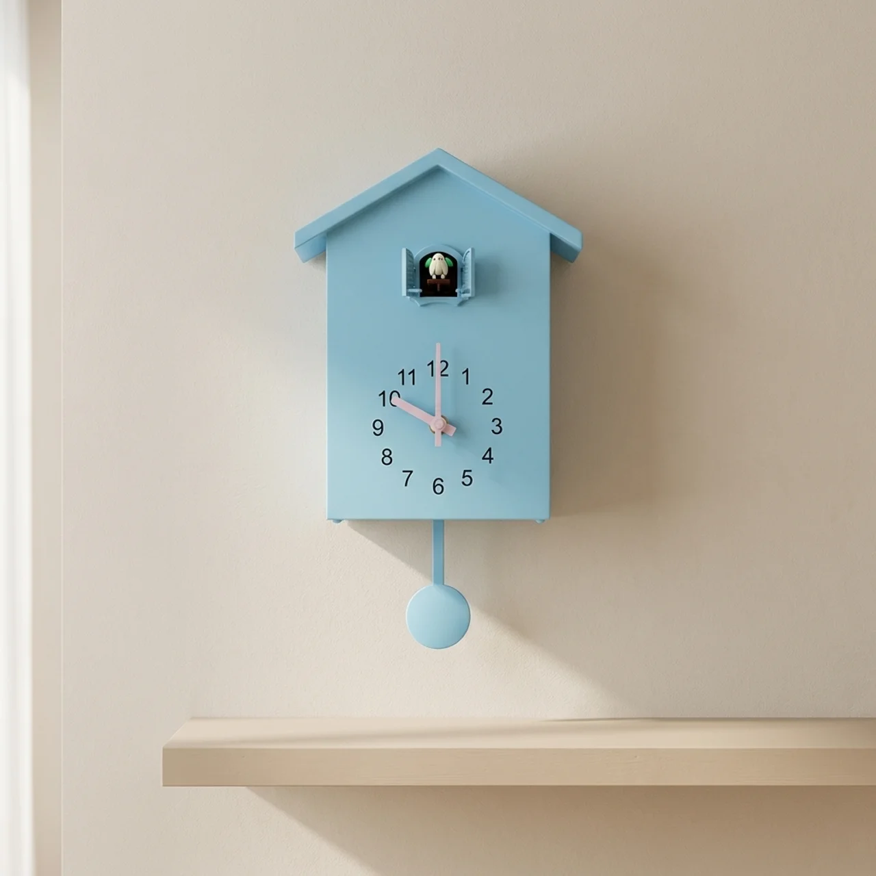 Cuckoo Clock Modern Style Quartz Movement Wood Plastic Wall Mounted