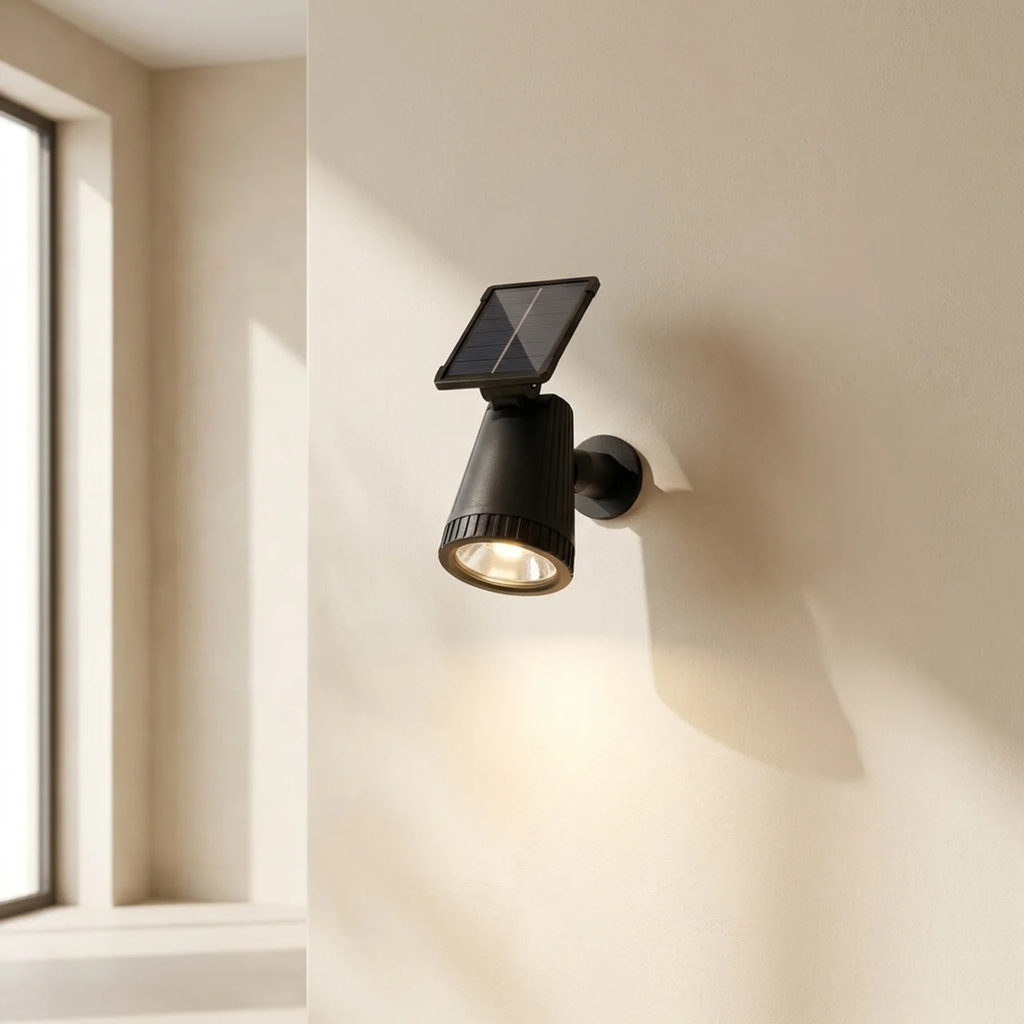 Solar Garden Spotlight LED IP55 Outdoor Light with Dusk Sensor 9 Color Modes