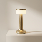LED Dining Lamp Wireless Rechargeable Metal Table Light Gold Finish