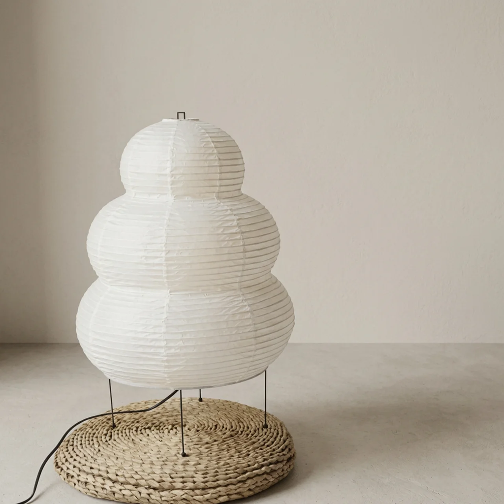 Floor Lamp Rice Paper Shade White Tripod Stand Adjustable Indoor Lighting