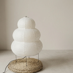Floor Lamp Rice Paper Shade White Tripod Stand Adjustable Indoor Lighting