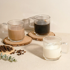 Glass Coffee Mug Heat Resistant Glass Dishwasher Safe Clear Handle Design
