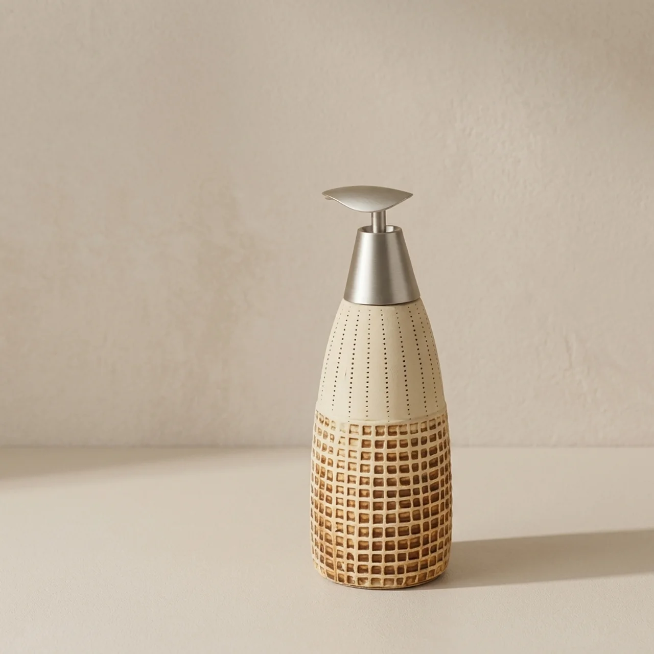 Ceramic Soap Dispenser Freestanding Pump Durable Ceramic Multi Purpose Use