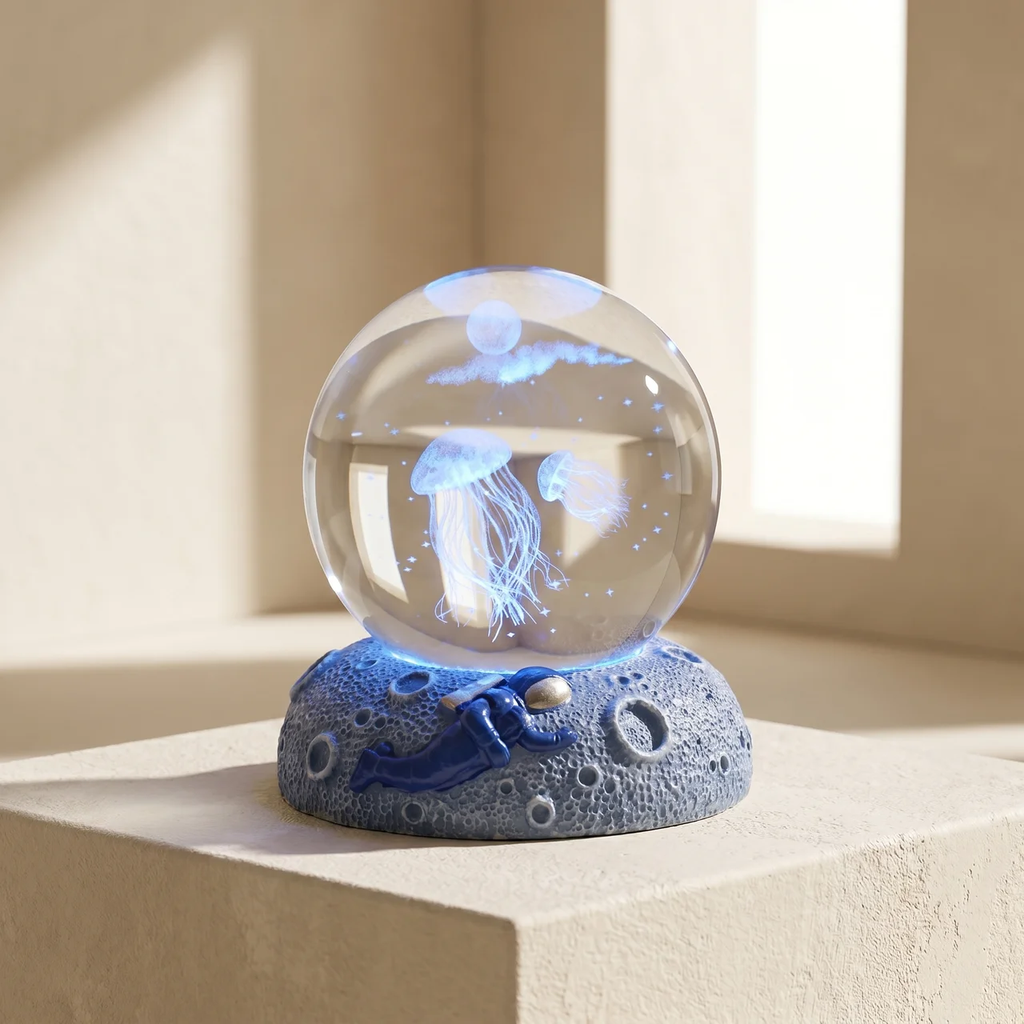 Night Light Crystal Sphere USB Multicolor Underwater Design Ambient Lamp