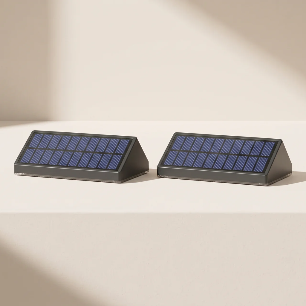 Solar LED Fence Light ABS Waterproof Wall Light with 8 Color Modes and Angled Solar Panel