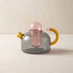Glass Teapot and Cup Set Borosilicate Glass Built In Infuser Transparent Design