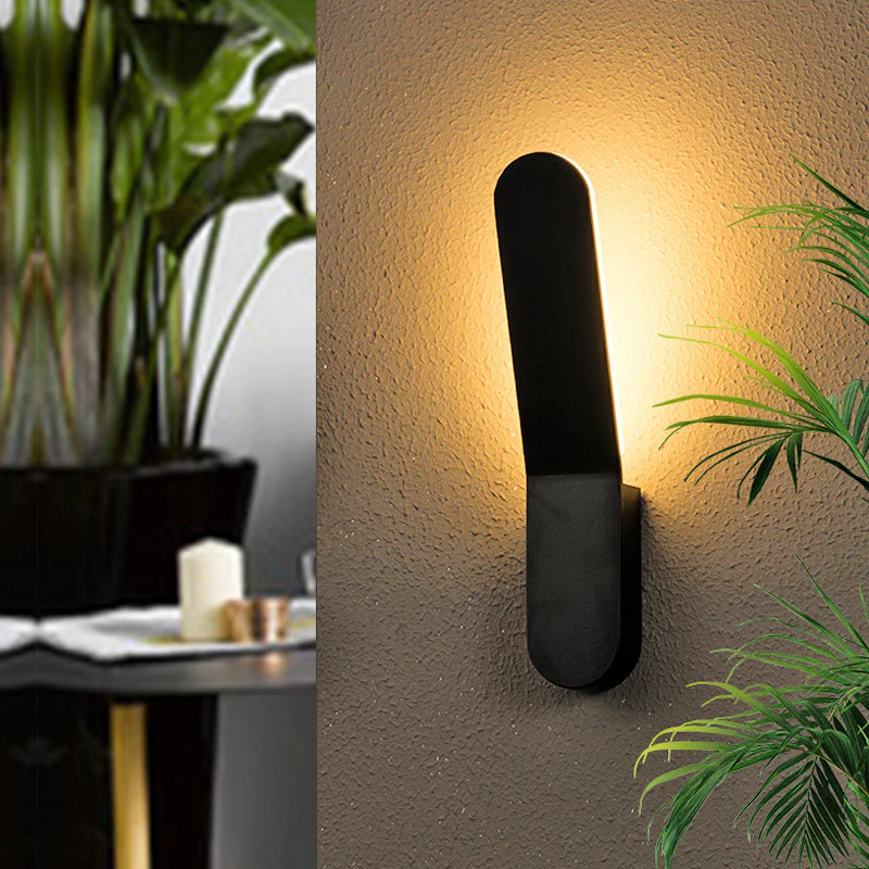 Outdoor Wall Lamp Aluminum LED IP65 Black Facade Lighting