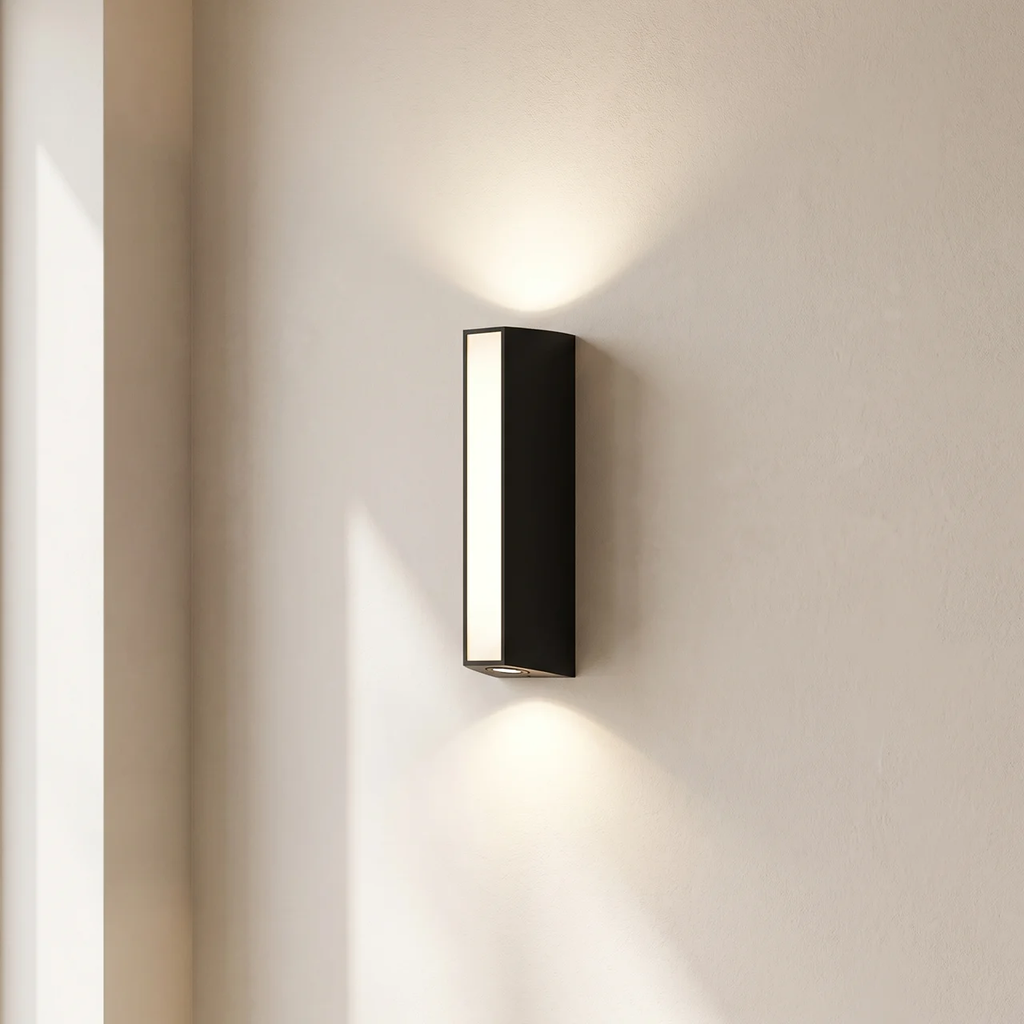 Outdoor LED Wall Sconce Black Aluminum Up Down Light IP65 Waterproof