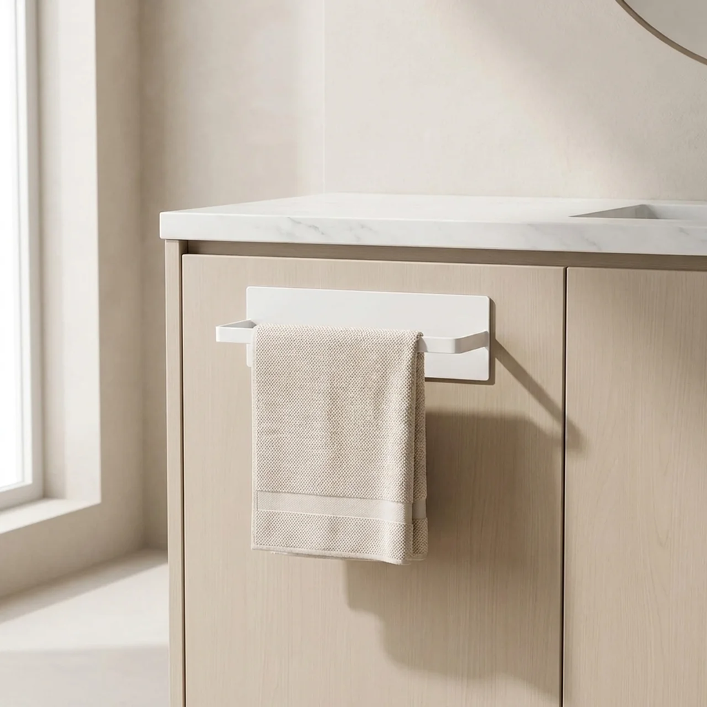 Wall Mounted Kitchen Roll Holder Iron Adhesive Space Saving