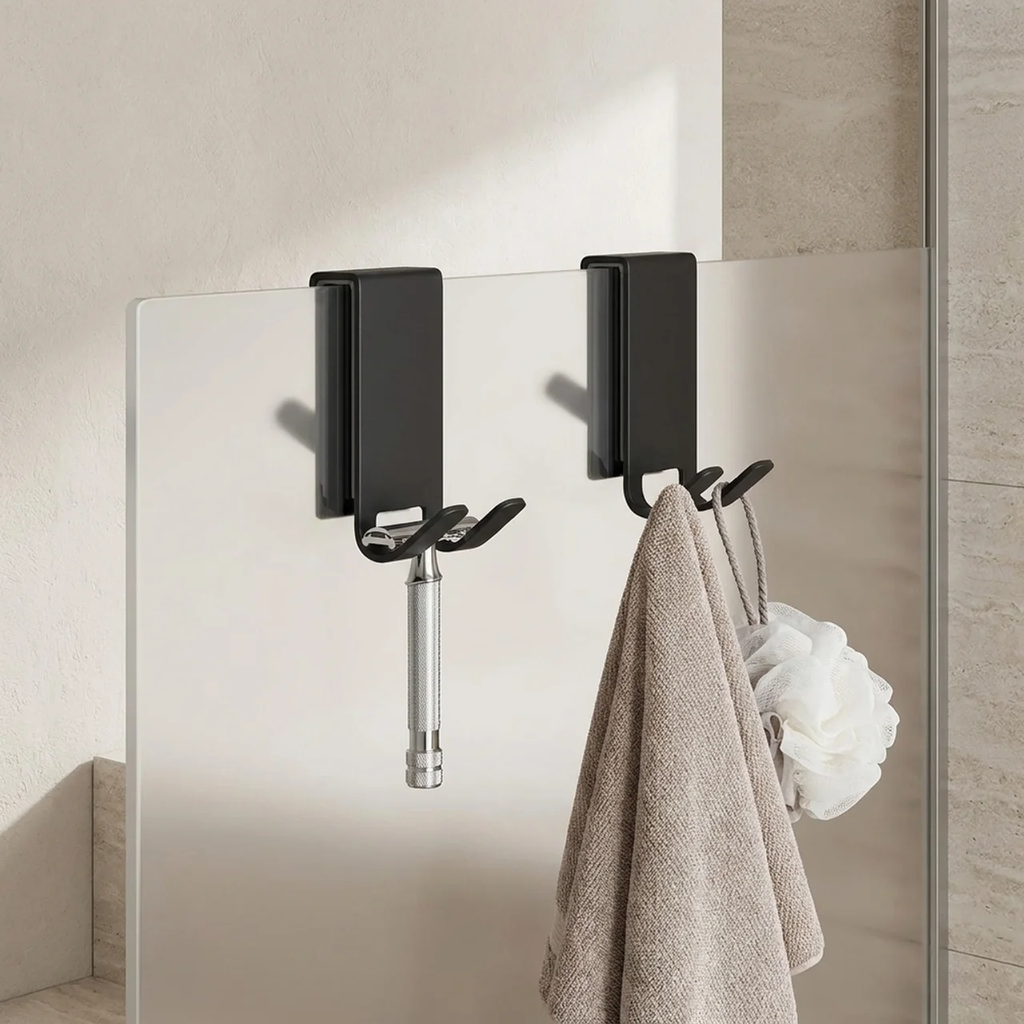 Shower Hooks Stainless Steel Polished Finish Over Glass Door