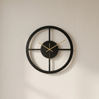 Silent Wall Clock Geometric Black Acrylic Quartz Design