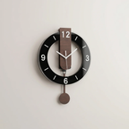 Wall Clock Retro Vintage Brown Silent Quartz Wood Acrylic