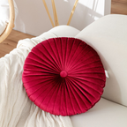 Round Velvet Cushion Velvet Upholstery Satin Red