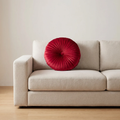 Round Velvet Cushion Velvet Upholstery Satin Red