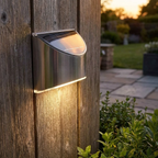 Solar LED Outdoor Wall Lamp Stainless Steel IP65 Waterproof Garden Light