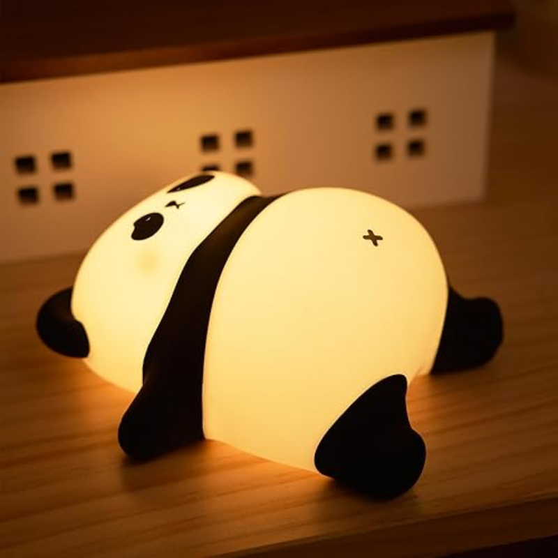 Panda LED Night Lamp USB C Rechargeable Silicone Bedside Ambient Light