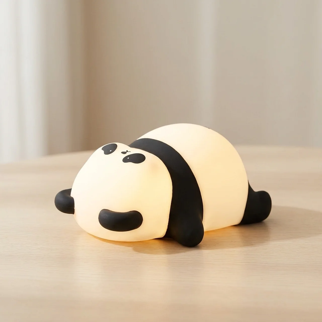 Panda LED Night Lamp USB C Rechargeable Silicone Bedside Ambient Light