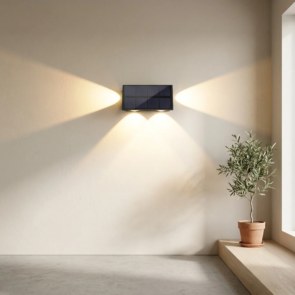 Solar Outdoor Wall Lamp ABS IP65 Waterproof Smart Sensor Lighting