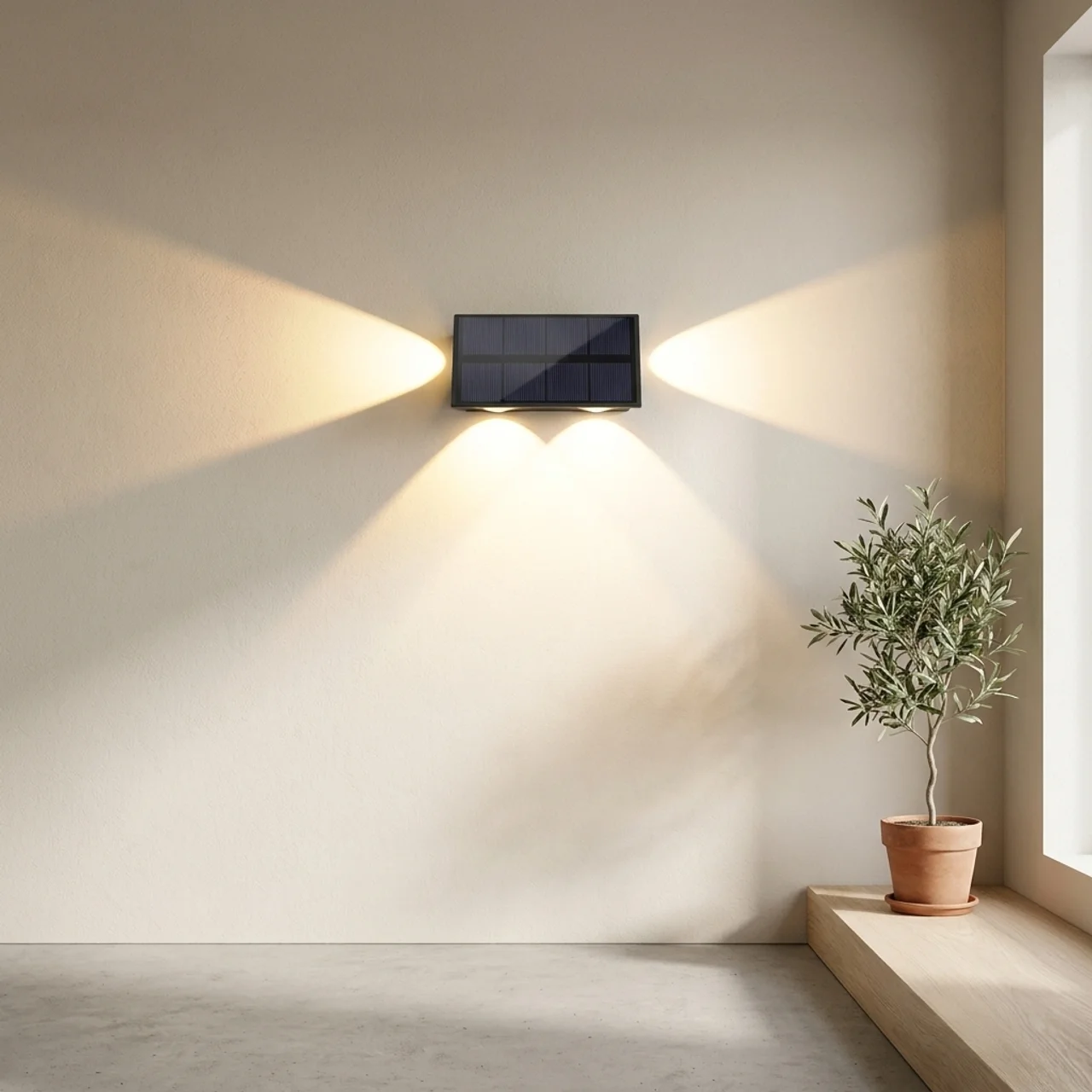 Solar Outdoor Wall Lamp ABS IP65 Waterproof Smart Sensor Lighting