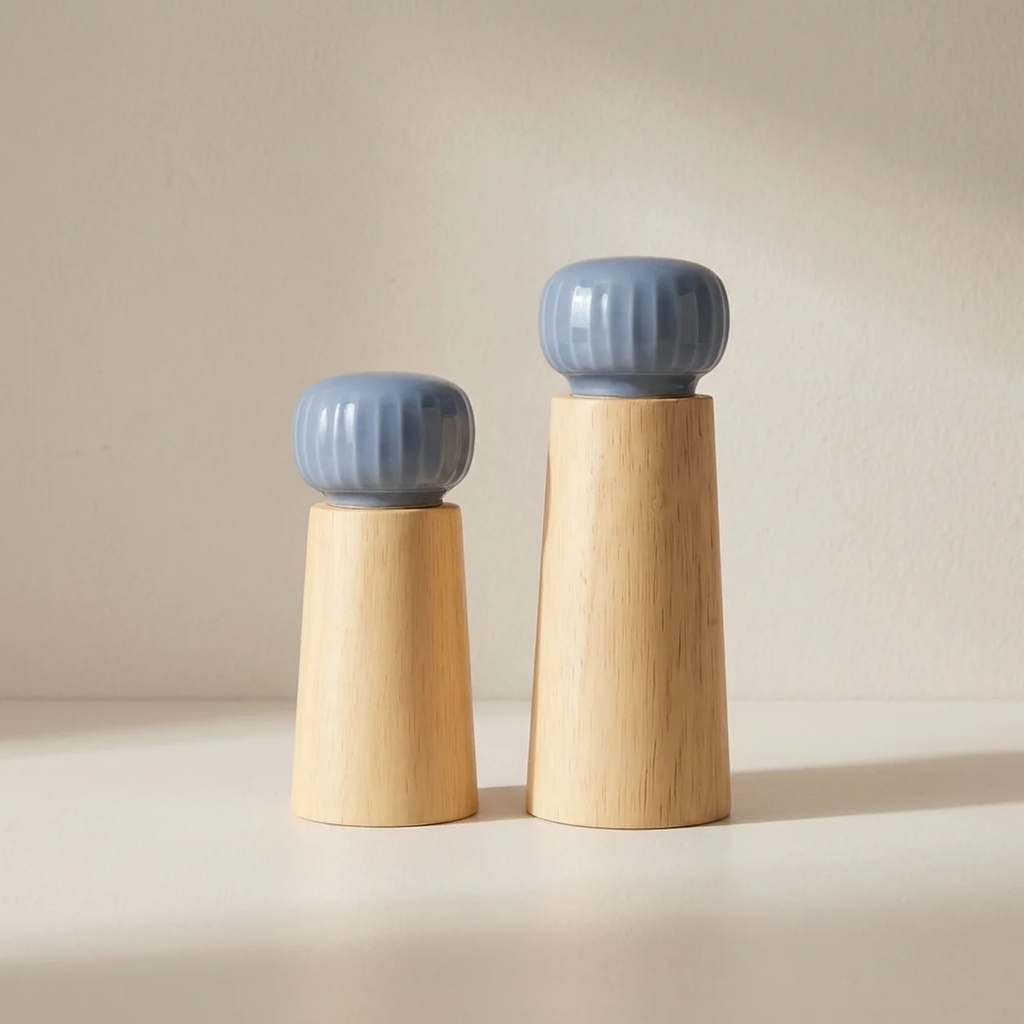 Pepper Grinder Rubberwood Ceramic Grinding Unit Manual Tabletop