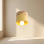 Ceiling Pendant Light Wood and Metal Adjustable Hardwired Fixture