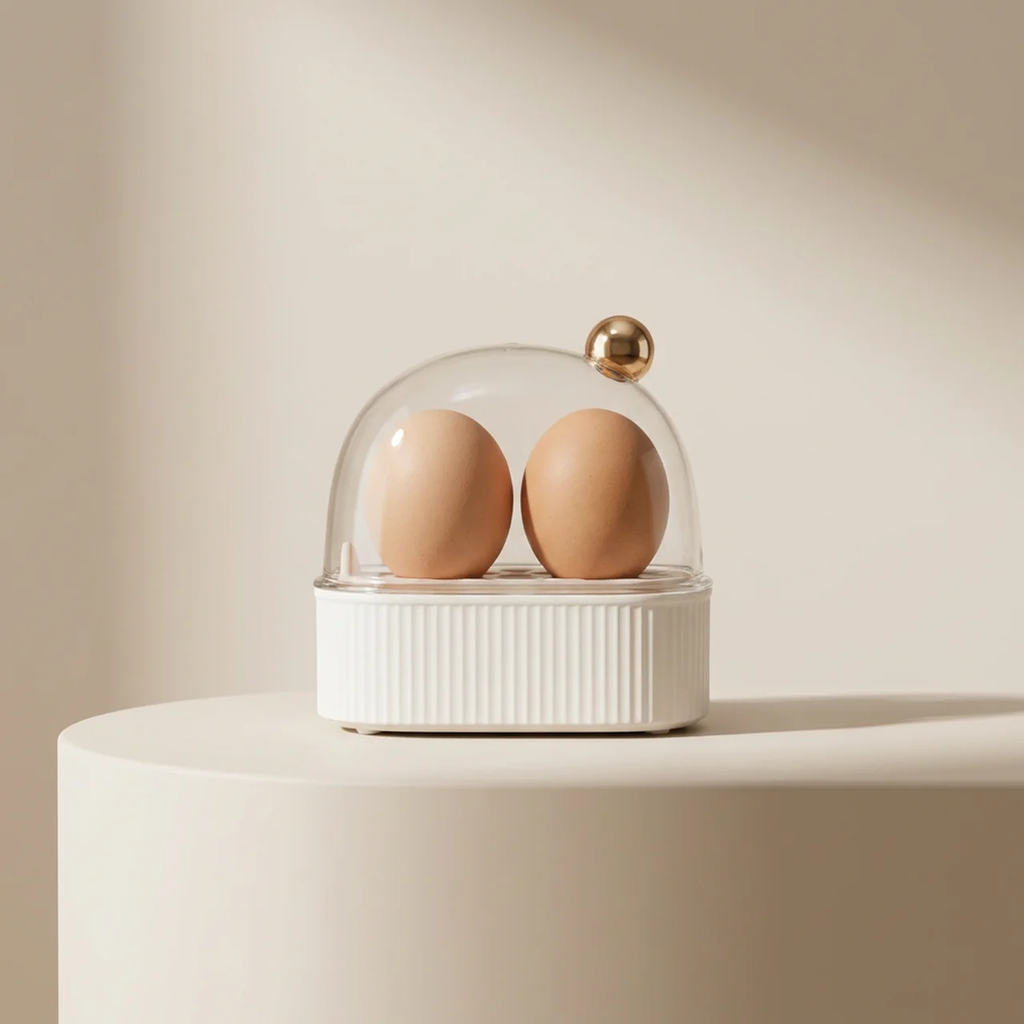 Electric Egg Cooker Compact 2 Egg Capacity Three Heat Settings