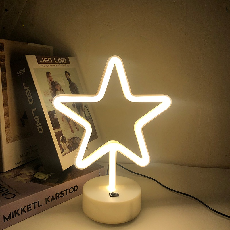 Neon Signal Lamp Multicolor Decorative Indoor Lighting with Stable Base