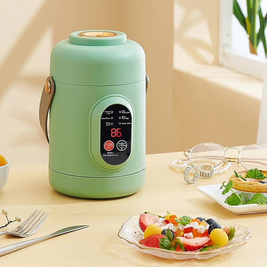 Electric Mini Cooker 1L Capacity Smart Timer Compact Portable Design