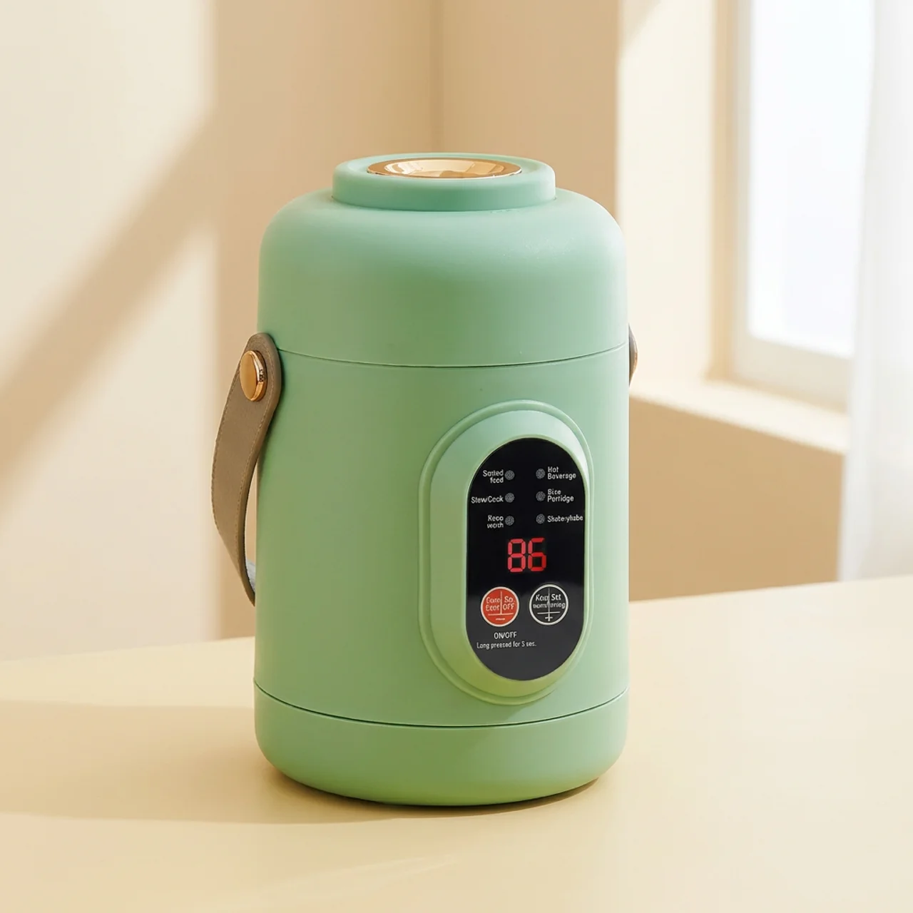 Electric Mini Cooker 1L Capacity Smart Timer Compact Portable Design
