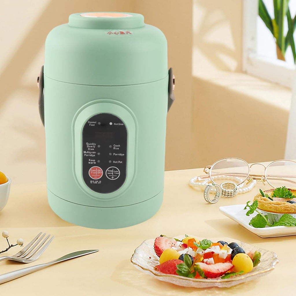Electric Mini Cooker 1L Capacity Smart Timer Compact Portable Design