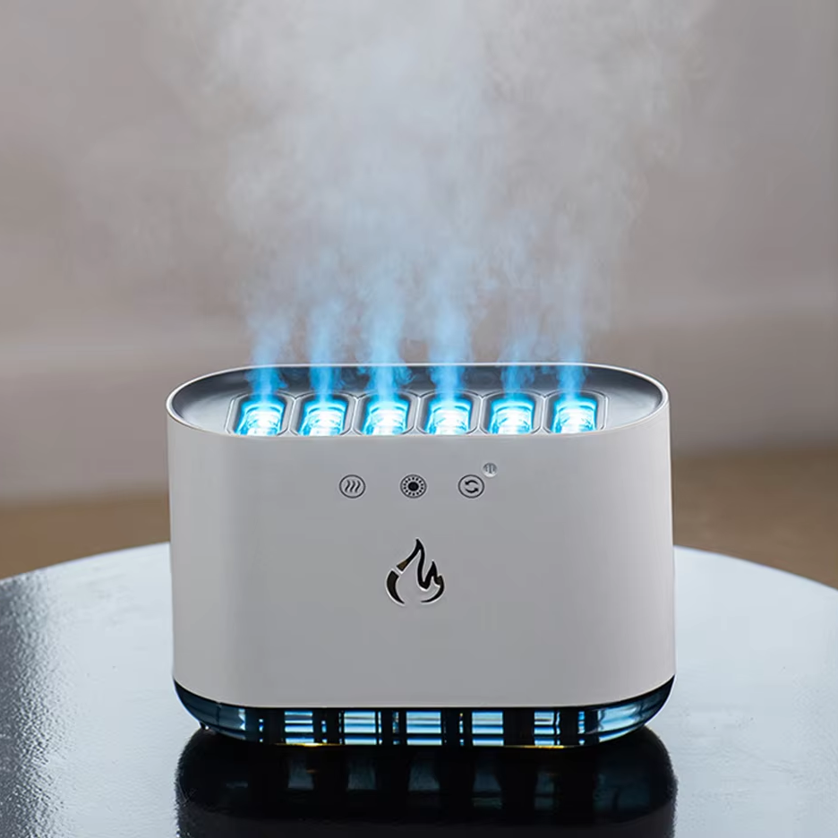 Humidifier 900ml 6 Mist Nozzles 7 Color LED Lights Voice Control