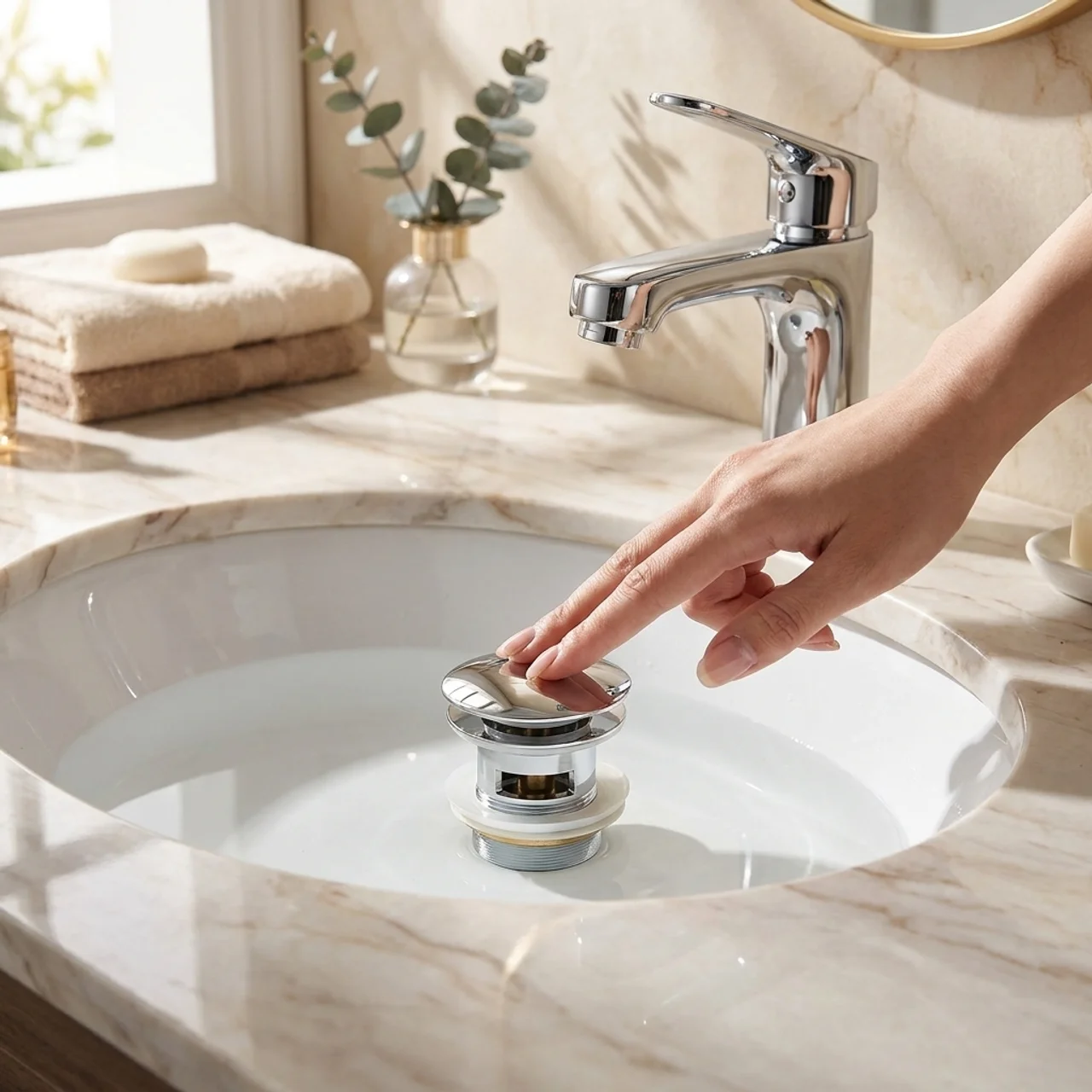 Bathroom Sink Drain Stopper Pop Up Universal Sink Fit