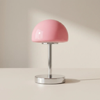 Table Lamp Mushroom Glass Metal Construction Adjustable Shade LED