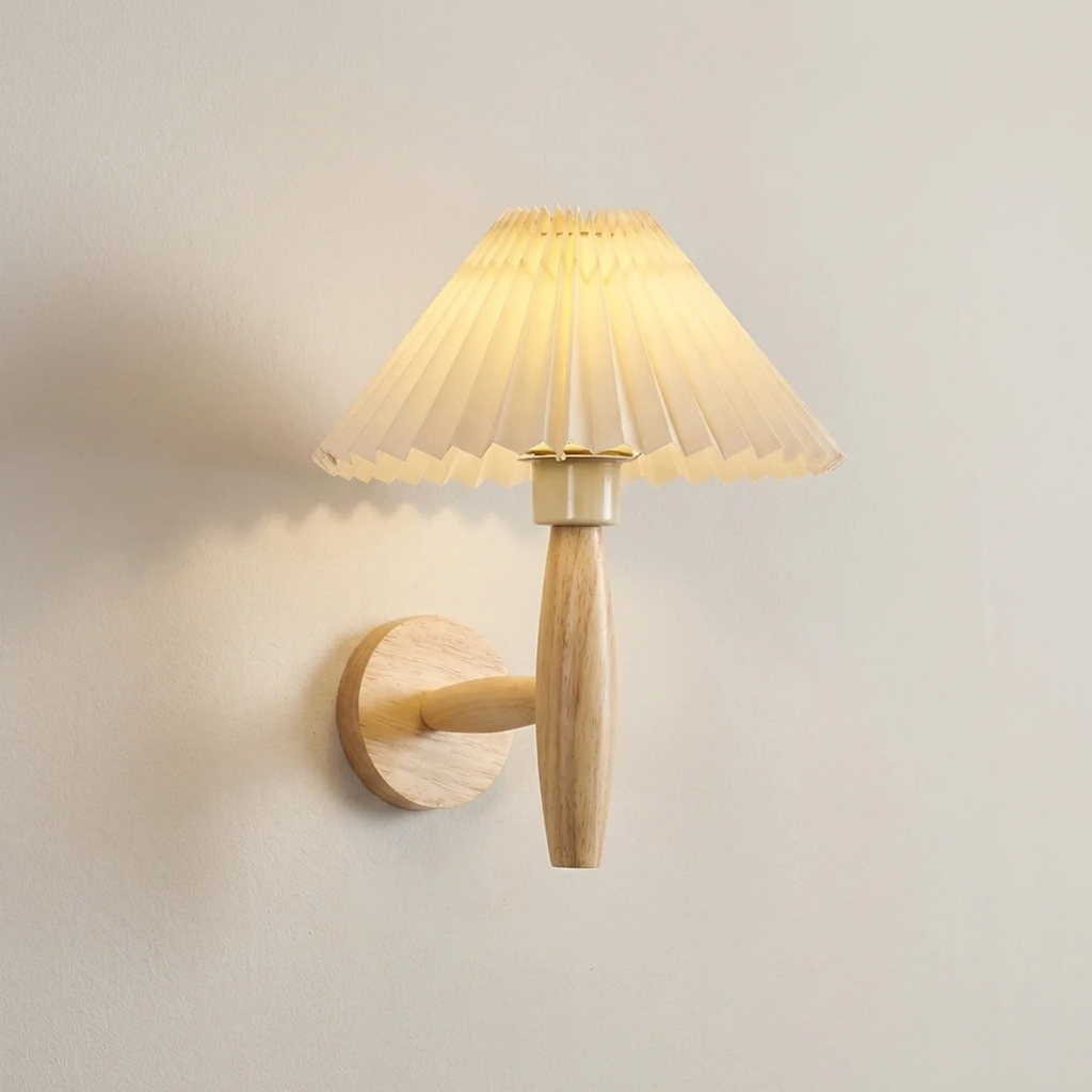 Wall Sconce Oak Wood Metal LED Wall Mounted Accent Light