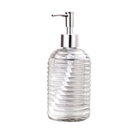 Liquid Soap Dispenser Clear Glass 400ml Chrome Finish Refillable