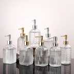 Liquid Soap Dispenser Clear Glass 400ml Chrome Finish Refillable