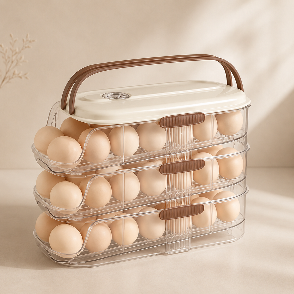 Egg Storage Container Stackable Acrylic Clear Refrigerator Organizer
