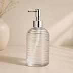 Liquid Soap Dispenser Clear Glass 400ml Chrome Finish Refillable